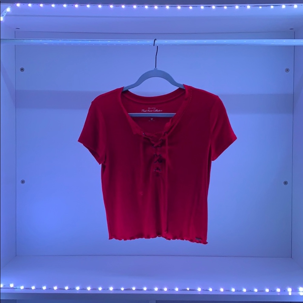 Hollister Red tie-up T-Shirt